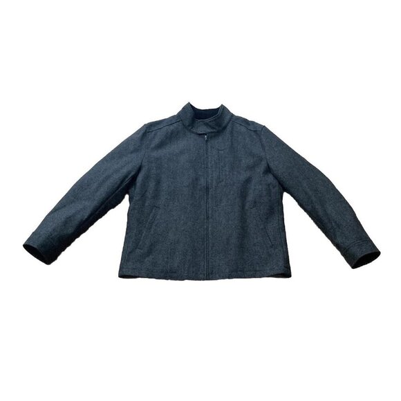 Banana Republic Men’s Jacket Wool Blend Black Gray Zip Pockets Lined Size Large - Picture 1 of 11
